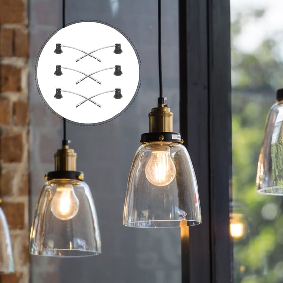 Pawsdot 6Pcs E12 Lamp Holder with Wire Leads Black Replacement Light Socket for Home Use Durable and Safe