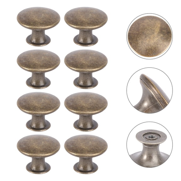 Pawsdot 8Pcs Vintage Furniture Knobs Aluminum Alloy Bronze for DIY Enthusiasts