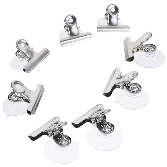 Pawsdot 8Pcs Suction Cup Clips with Metal Clip Clear Plastic for Holding Signs on Windows