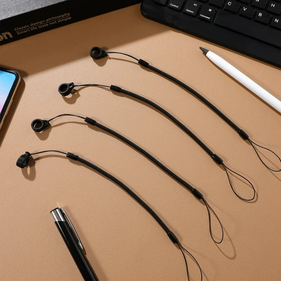 Pawsdot 8Pcs Pen Lanyard Retractable Spring Rope Black Wrist Strap for Secure Stylus Carry