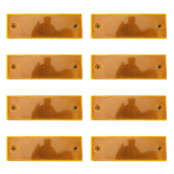 Pawsdot 8Pcs Orange Truck Reflector Board Safety Warning Tape with Two Mounting Holes
