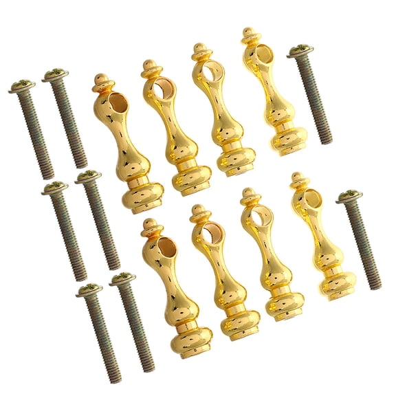 Pawsdot 8Pcs Golden Metal Post End Cap for Glass Railing Furniture Hardware for Cabinet Railing