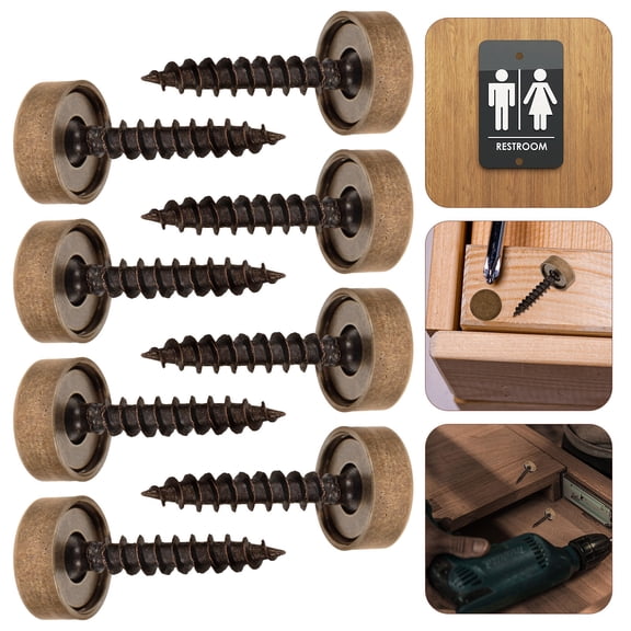 Pawsdot Metal Fastening Screws 8Pcs Antique Copper Decorative Screws for Furniture Enhancement