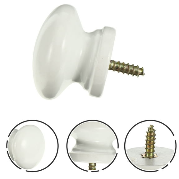 Pawsdot High-Grade White Wood Cabinet Door Handles for Wardrobe 8Pcs