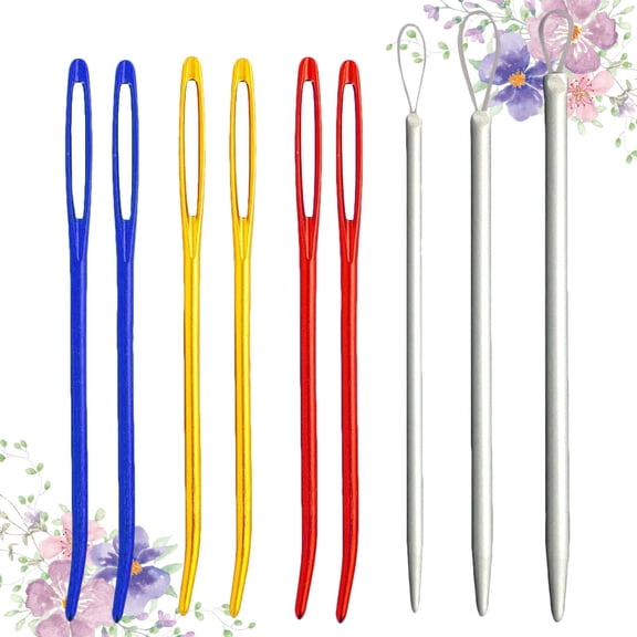 Pawsdot 9Pcs Aluminum Large Hole Needles Assorted Color for Crochet and Sewing