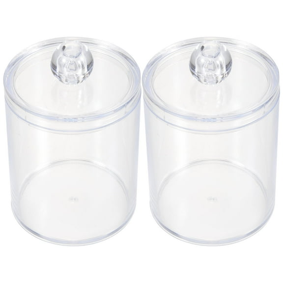 Pawsdot Transparent Acrylic Cotton Pad Holder, Household Organizer with Protective Lid, 2Pcs