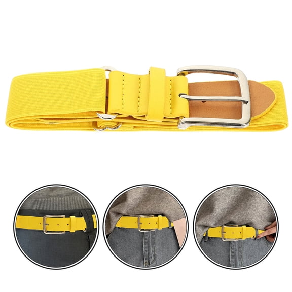 Pawsdot Yellow Elastic Baseball Belt for Athletes with Sliding Regulator