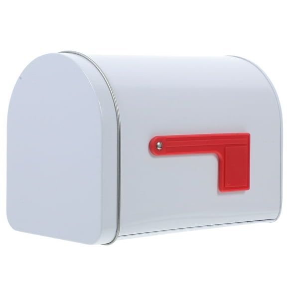 Pawsdot Tinplate Mailbox White Metal Outdoor Decorative Storage Container