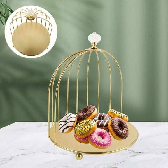 Pawsdot Metal Bird Cage Cake Stand Wedding Cake Display Stand Golden Color for Receptions