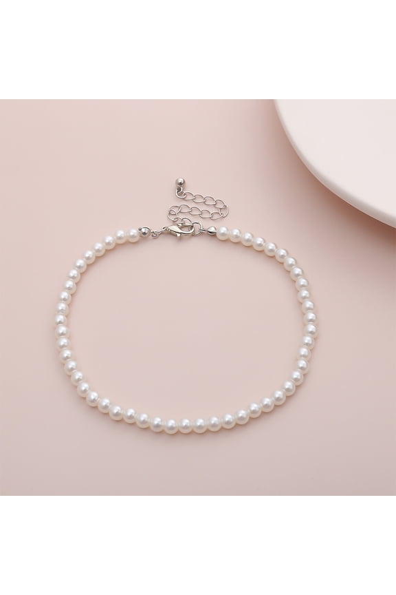 All-Match Anklet Simple White 1Set for women jewelry