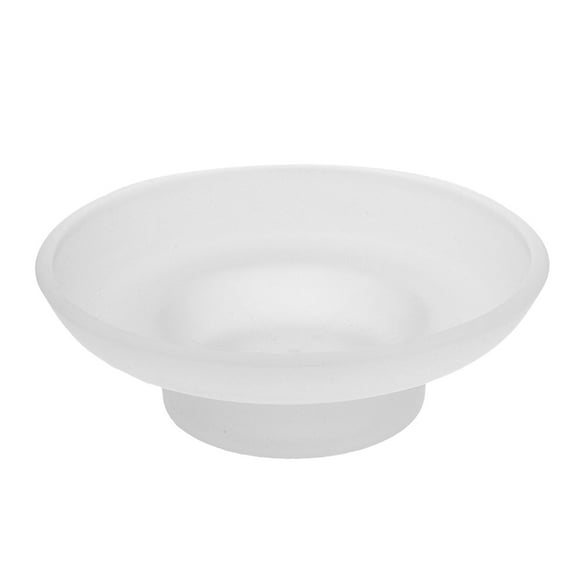 Pawsdot Elegant Round Glass Soap Holder for Bathroom and Kitchen Use with Transparent Design