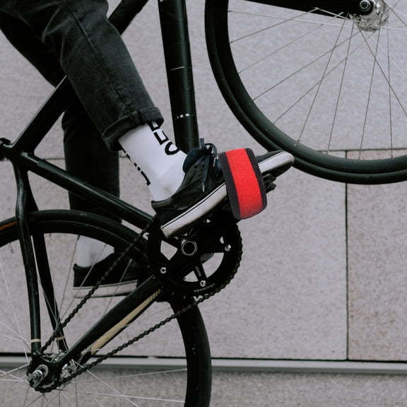 Pawsdot 1 Pair of Adjustable Cycling Pedal Strap Red Nylon for Bicycle Accessories