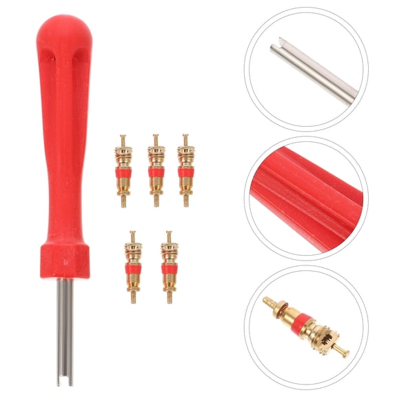 Pawsdot Tyre Stem Core Remover Red for Car Truck Motorcycle Heavy Duty