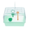 thumbnail image 1 of Pawsdot Portable Bird Travel Cage Light Green ABS and Iron with Perch Food Box Water Dispenser, 1 of 6