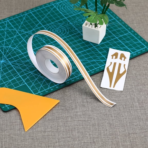 Pawsdot Car Body Decal Pinstripe Tape Decal Golden PVC Sun Protection for Automotive Appearance Enhancement 1Pack