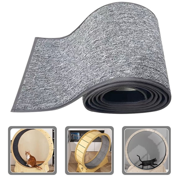 Pawsdot Cat Exercise Wheel Mat Grey Felt Cushion Nonskid Pad for Small Pet Running Wheels Home Use