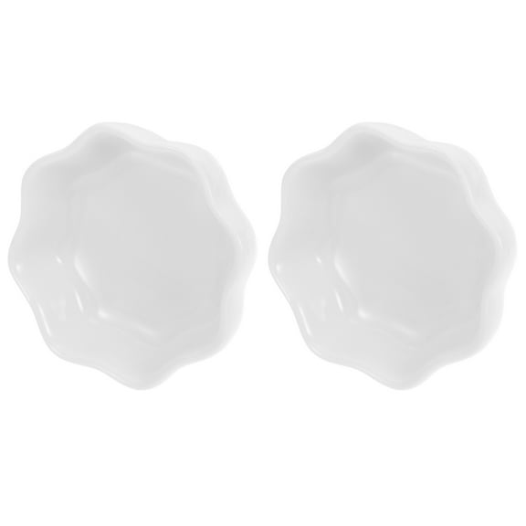 Pawsdot 2Pcs Wear Resistant Ceramic Chinchilla Bowls White Washable Feeding Accessories