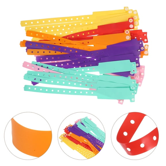 Pawsdot Adjustable PVC Wristbands for Hospitals, Waterproof, Handwriting Feature, Assorted Colors