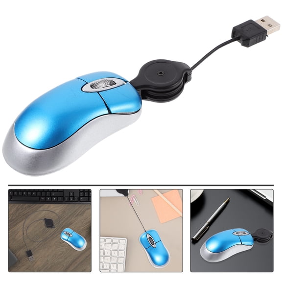 Pawsdot Retractable USB Mouse Assorted Color Ergonomic Design for Computers
