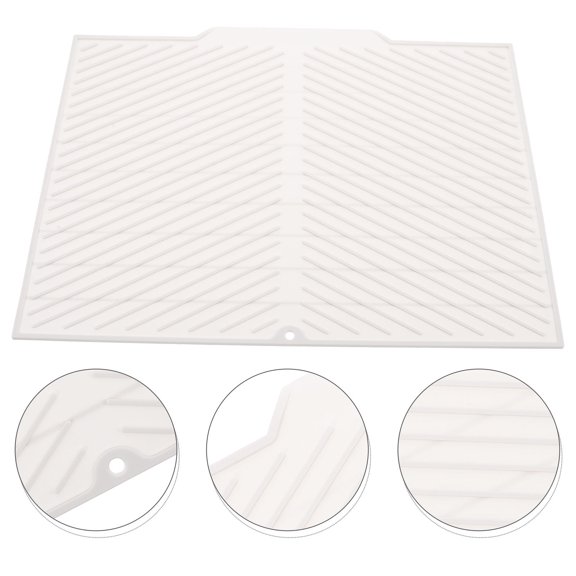 Pawsdot Heat Resistant Beige Silicone Dish Drying Mat Non-Slip for Kitchen