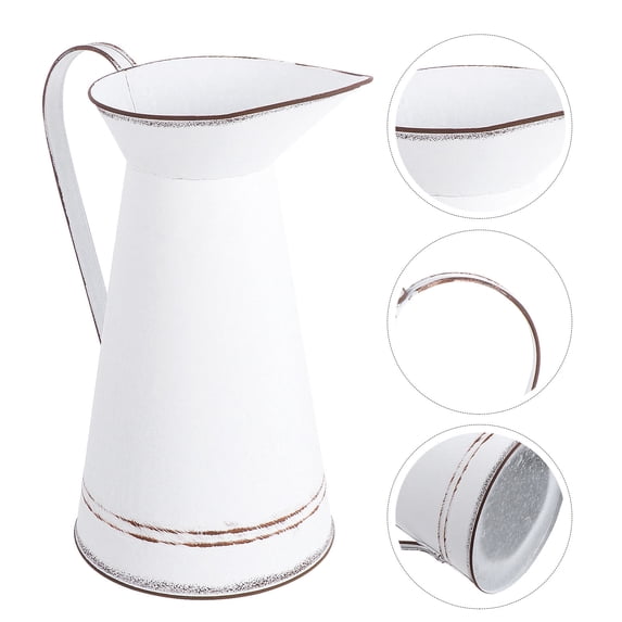Pawsdot Retro Metal Flowerpot White for Home Decor Creative Plant Pot