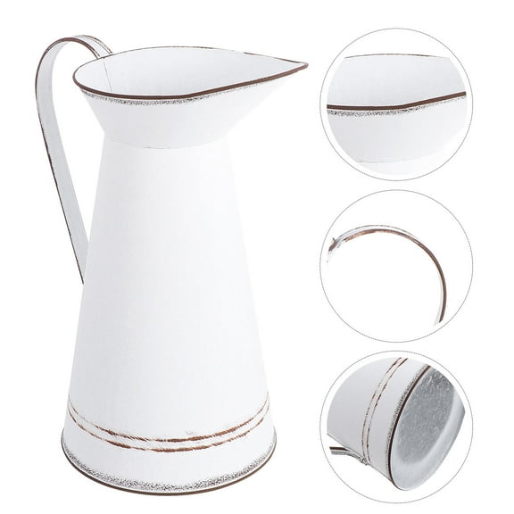 Pawsdot Retro Metal Flowerpot White for Home Decor Creative Plant Pot