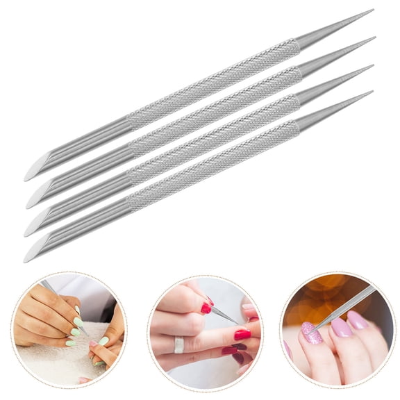 Pawsdot Cuticle Pusher Metal Stainless Steel 4Pcs for Professional Nail Salon