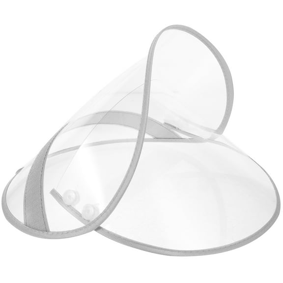 Pawsdot Rain Poncho Cap Brim Hat Shield Transparent Raincoat Face Protector