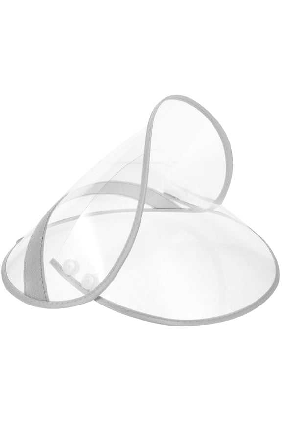 Rain Poncho Cap Brim Hat Shield Transparent Raincoat Face Protector