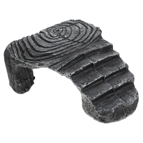 Pawsdot Multi-Functional Turtle Tank Decoration Resin 1Set Dark Grey