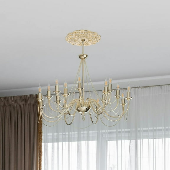 Pawsdot Versatile Golden Plastic Ceiling Medallion for Dining Room and Living Room Decor