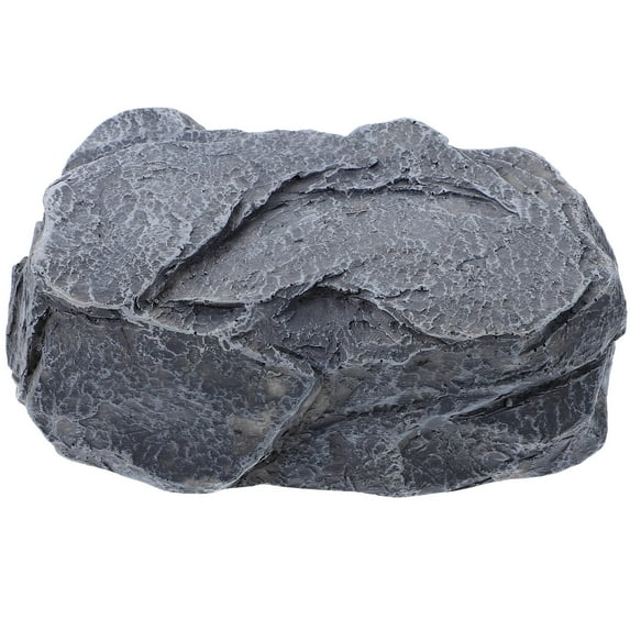 Pawsdot Outdoor Garden Storage Box Resin Stone Shape Key Holder with Hidden Compartment in Grey
