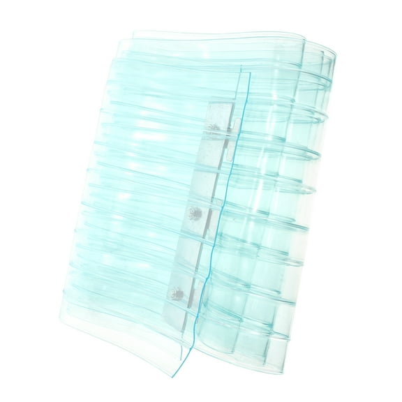 Pawsdot Sky-Blue PVC Door Curtain Set Stainless Steel Windproof for Home and Commercial Use