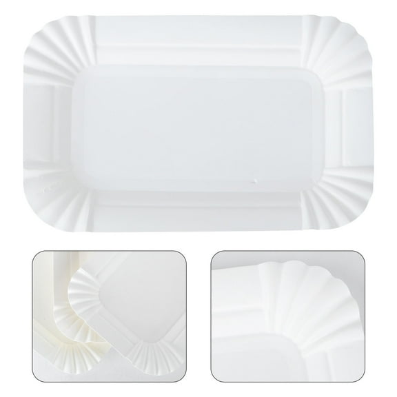 Pawsdot Birthday Party Plates Disposable Foam Plates White 100PCS
