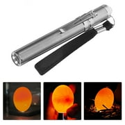 Pawsdot High Intensity Egg Candler For Incubation Silver Stainless Steel Portable Light For Chicken Duck Eggs 1Pcs