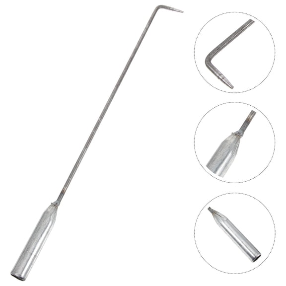 Pawsdot Multi-Function Plated Silver Metal Fire Poker for Home Cooking and Outdoor Barbecue Use