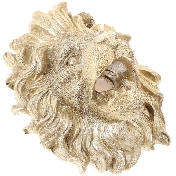 Pawsdot Outdoor Wall Hanging Lion Head Fountain Nozzle Golden Resin 1Pcs