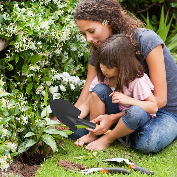 Pawsdot Versatile Black Garden Shovel for Planting Flowers and Digging Tasks