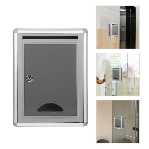 Pawsdot Aluminium Alloy Mailbox with Lock Grey Wall Mountable Small Mailbox for Secure Storage