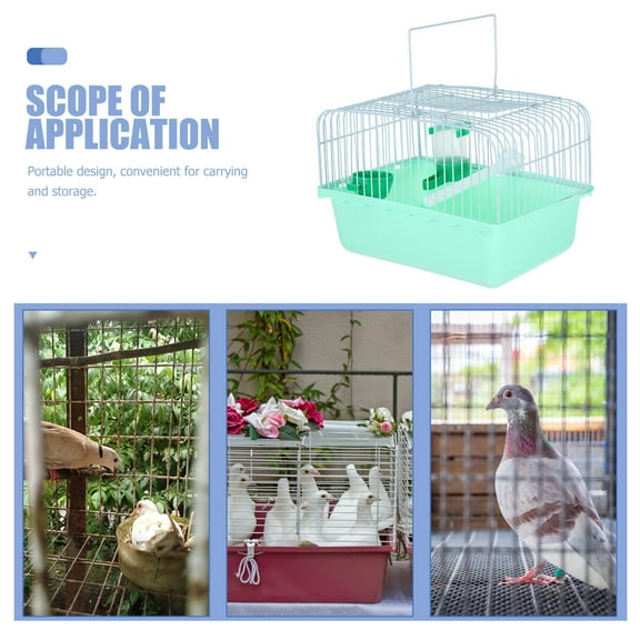 Pawsdot Travel Cage for Small Animals with Spacious Interior and Perch Light Green ABS Iron 1Pcs