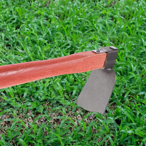 Pawsdot Sturdy Iron Gardening Hoe with Wooden Handle for Flower Planting and Soil Digging