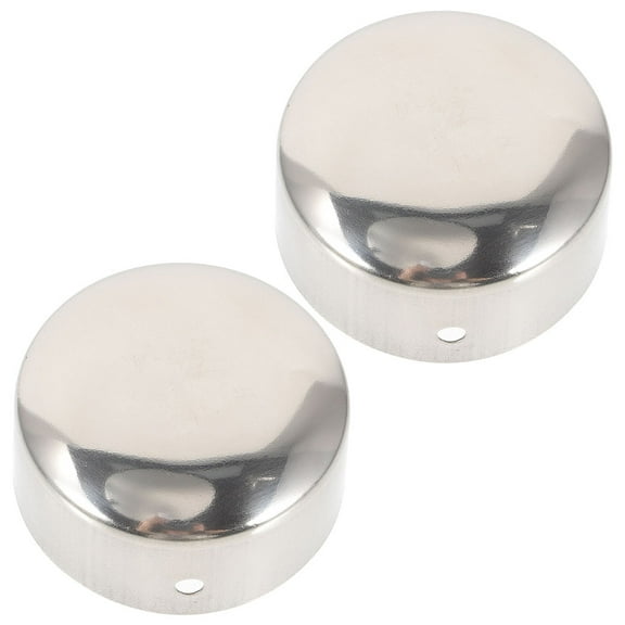 Pawsdot Glass Railing Top Cap Handrail End Caps Silver Stainless Steel 2pcs