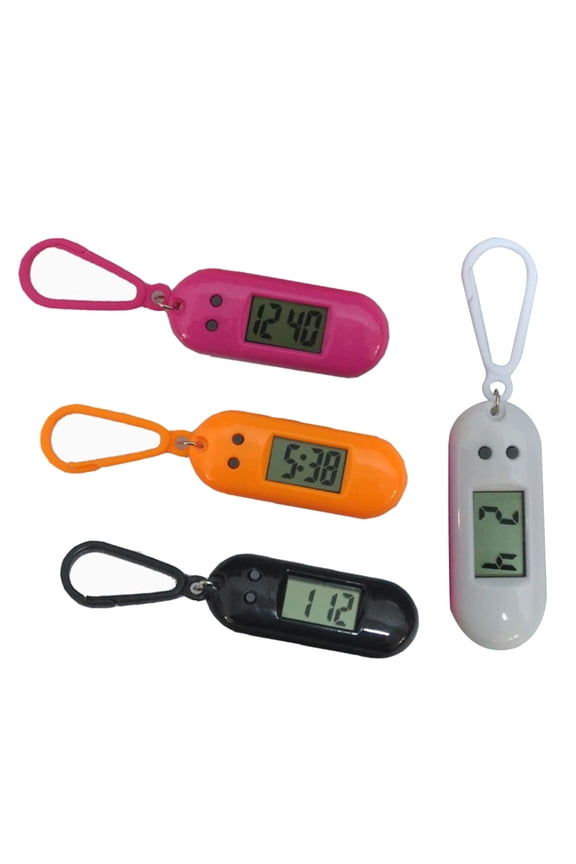 Small Digital Watch Keychain Portable Round Timekeeping 4Pcs