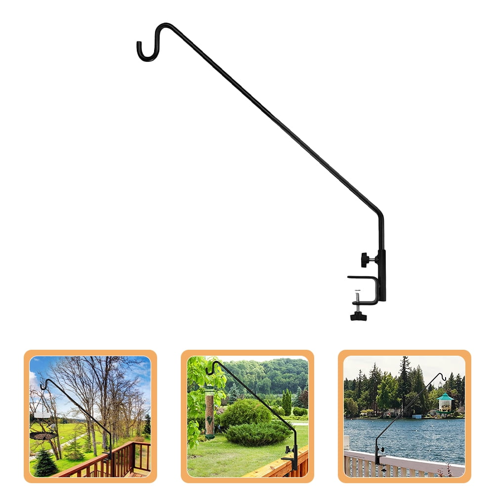 Pawsdot Heavy Duty Bird Feeder Stand for Outside Adjustable Iron 1Set Railing Plant Holder
