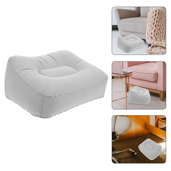 Pawsdot Camping Foot Stool Inflatable Feet Rest Pillow With Height Adjustment PVC Flocking Fabric 1Pack