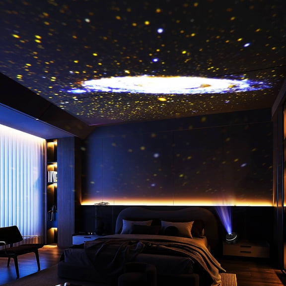 Pawsdot Adjustable Black Space Light Projector for Decoration with Interchangeable Discs and Mood Lighting