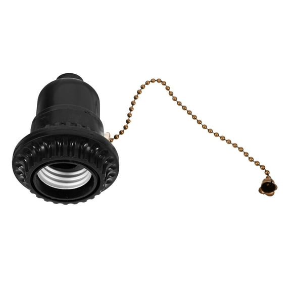 Pawsdot Lamp Socket with Pull Chain Black Wear Resistant Lamp Base Ideal for Indoor Lighting