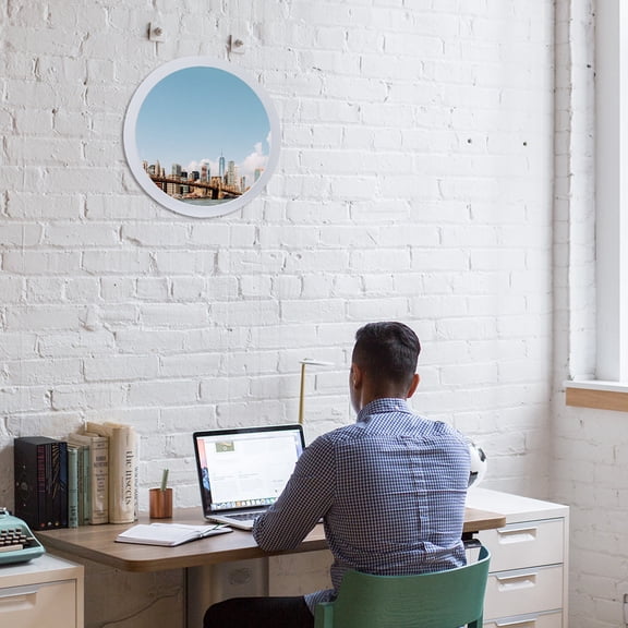 Pawsdot 1Pc Nordic Style Wooden Round Picture Frame White for Wall Decor