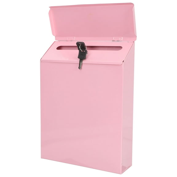 Pawsdot Durable Pink Iron Mail Box with Large Capacity for Documents
