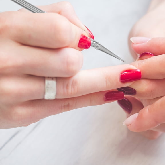 Pawsdot 4Pcs Metal Cuticle Pusher Tool Manicure and Pedicure Nail Cleaning Plated Silver